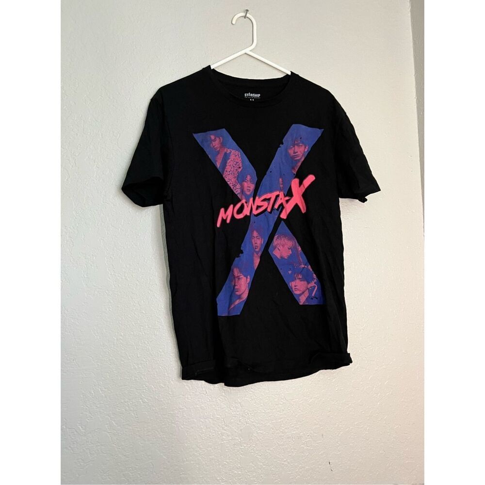 Kpop MONSTA X Shirt Women's M Black Casual Short Sleeve T-Shirt